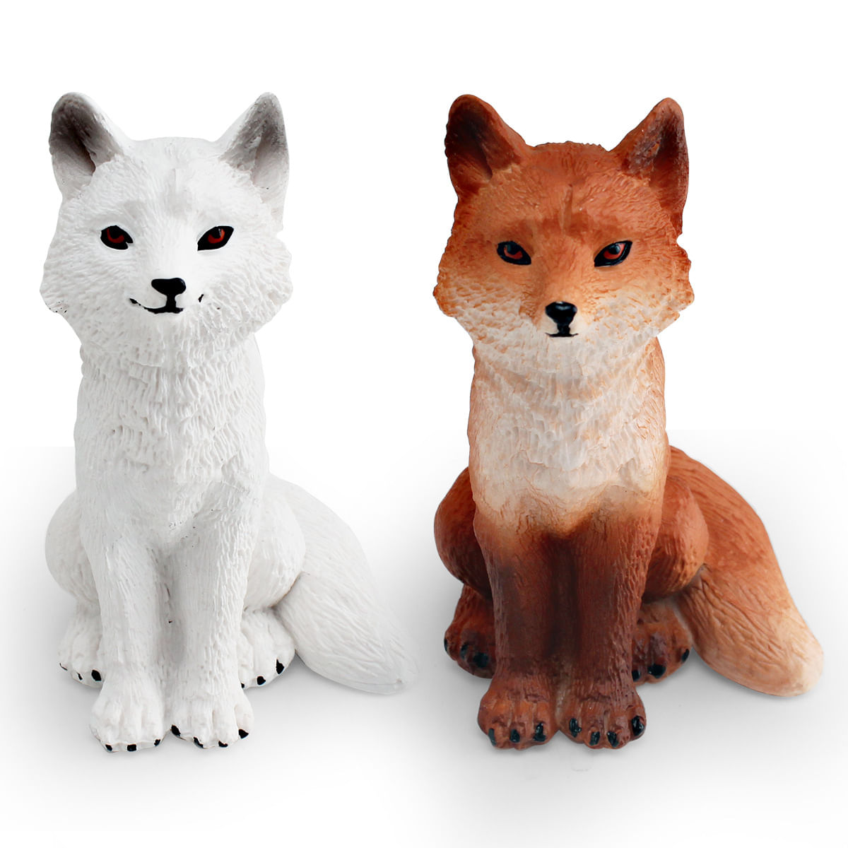 Conjunto De Bonecos Generic Realistic Fox Pvc, Vermelho E Branco, Brinquedo Infantil
