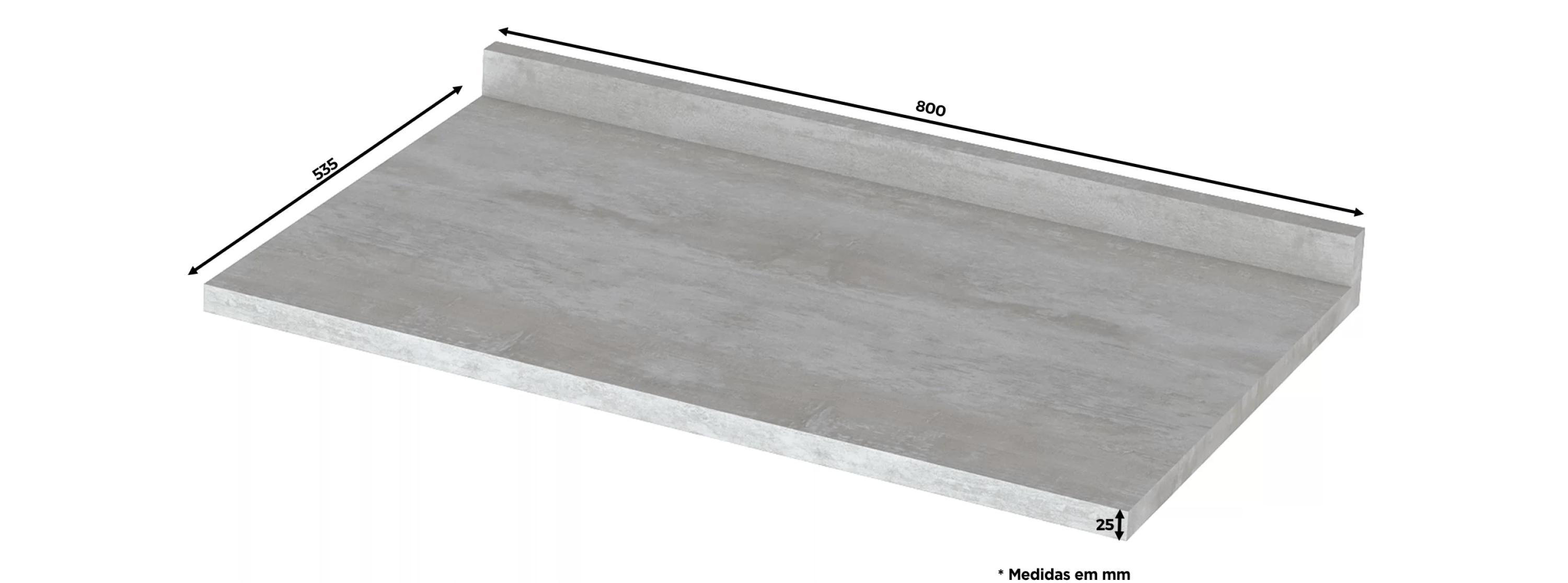 Tampo para Balcão Emilly 80cm Henn Calcare