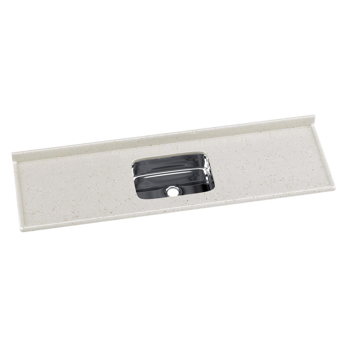 Pia De Cozinha Mármore Sintético 180x55cm Com Cuba Aço Inox Multimóveis Cr20476 Travertino