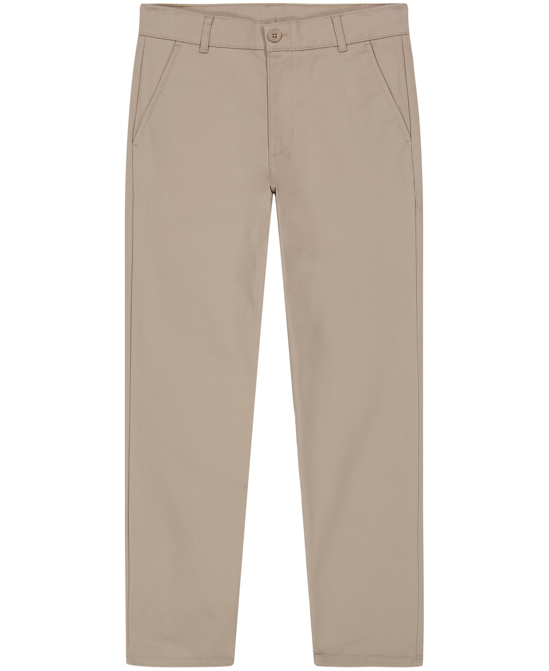 Calça Nautica Husky, Uniforme Masculino, Frente Plana, Cáqui, Tamanho 18