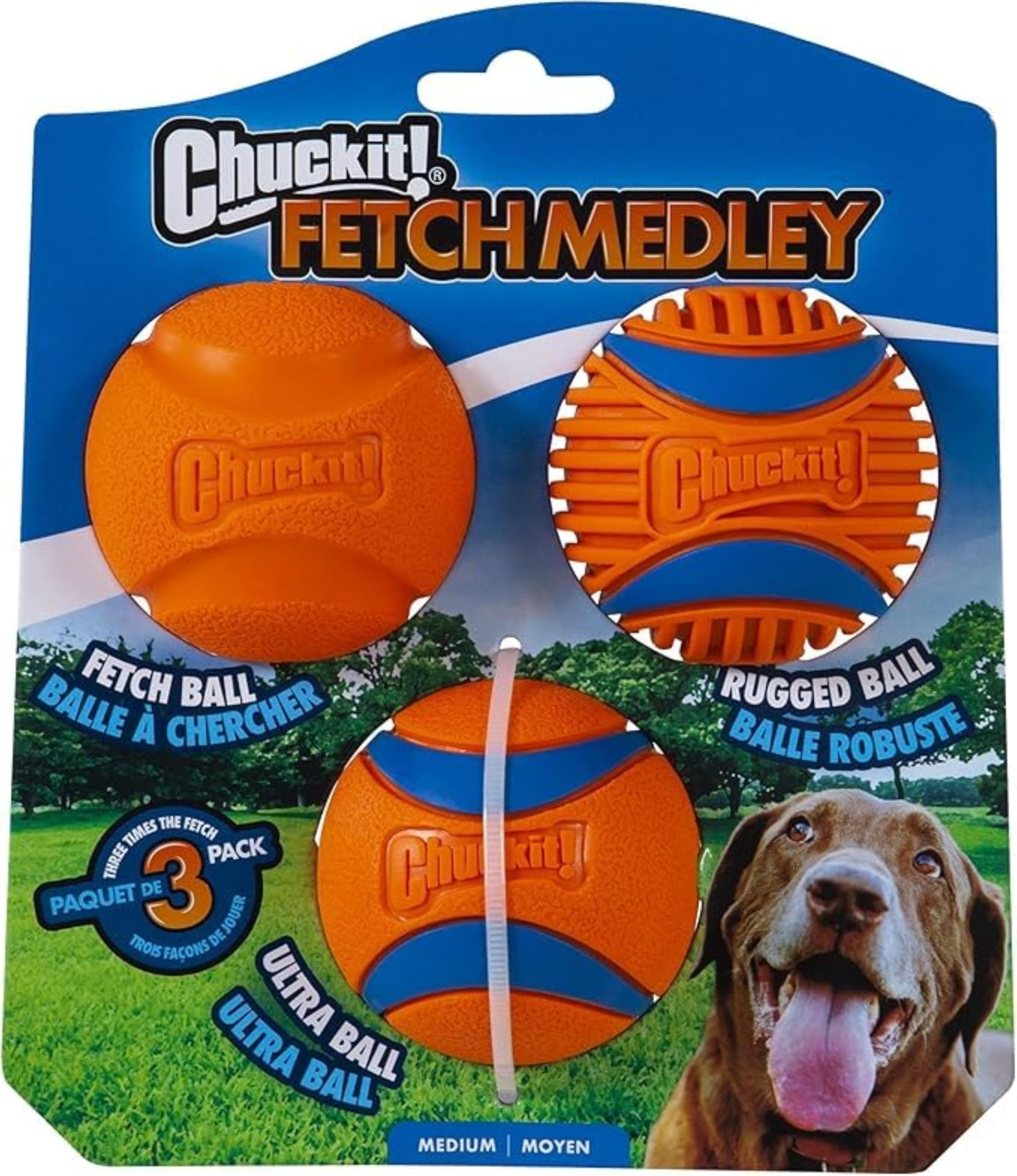 Busque O Conjunto De Bolas Chuckit! Pacote Dog Medley Medium Com 3 Ultra Ball