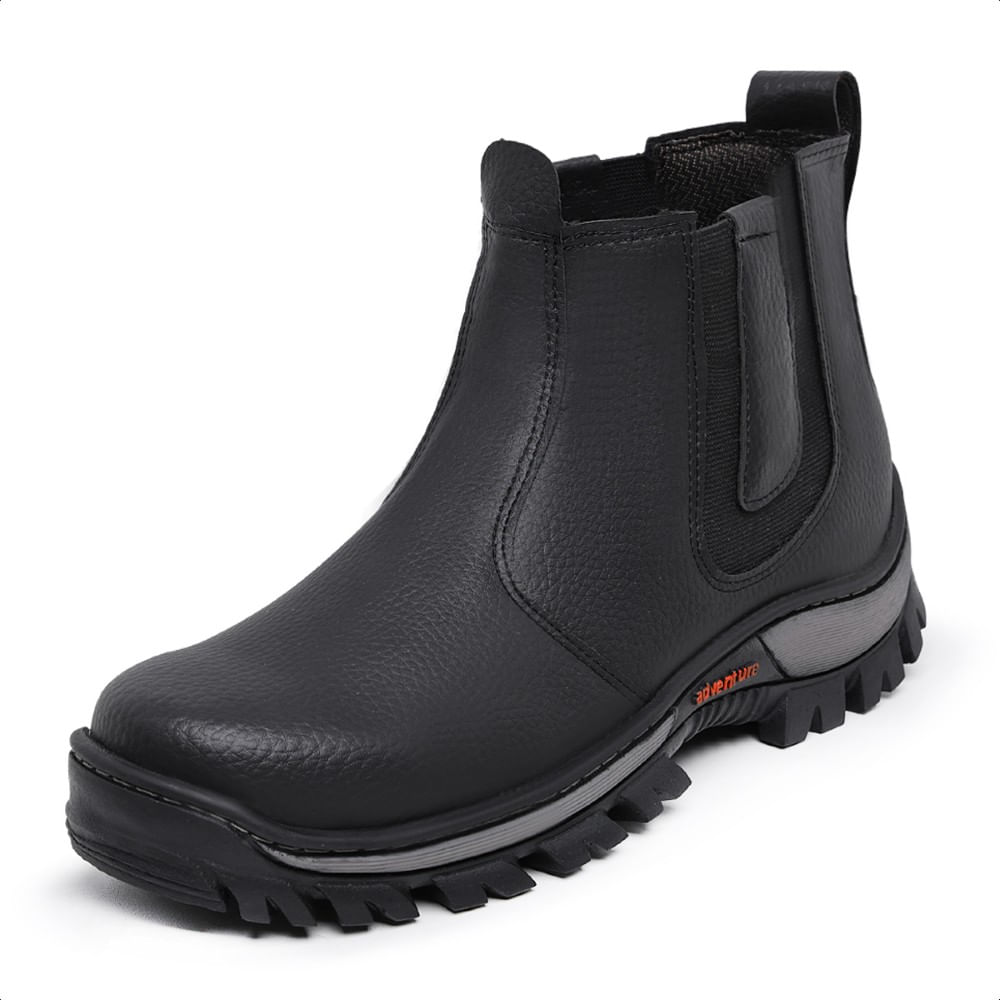 Bota Tratorada Adventure Botina Masculina Calce Facil Solado Borracha Costurado Absorve Impacto