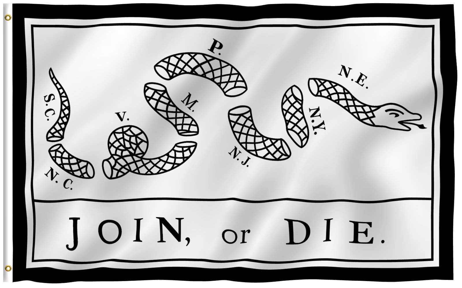 Flag Anley Join Or Die 90x150cm De Poliéster Com Ilhós De Latão