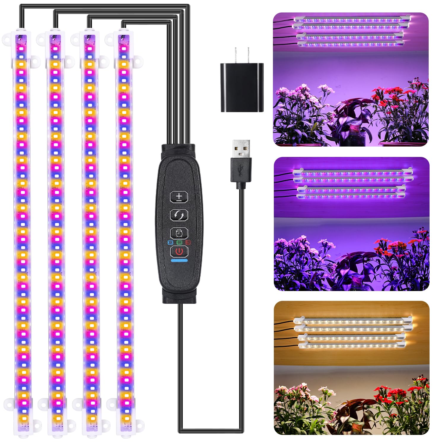 Luz Led Grow Light Rwntao Four Strip Full Spectrum De 13 Polegadas