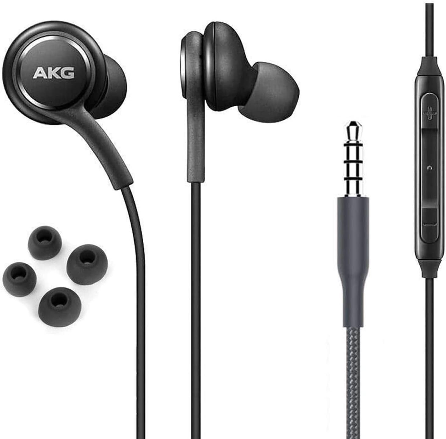 Fones De Ouvido Samsung Akg Earbuds Stereo 3,5 Mm Com Microfone Preto