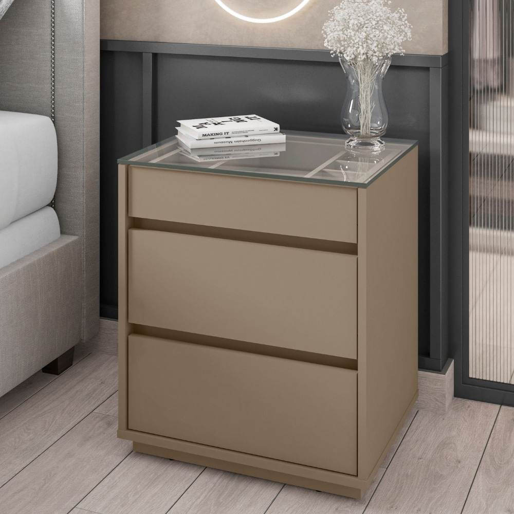 Mesa De Cabeceira 3 Gavetas Belize Casa D