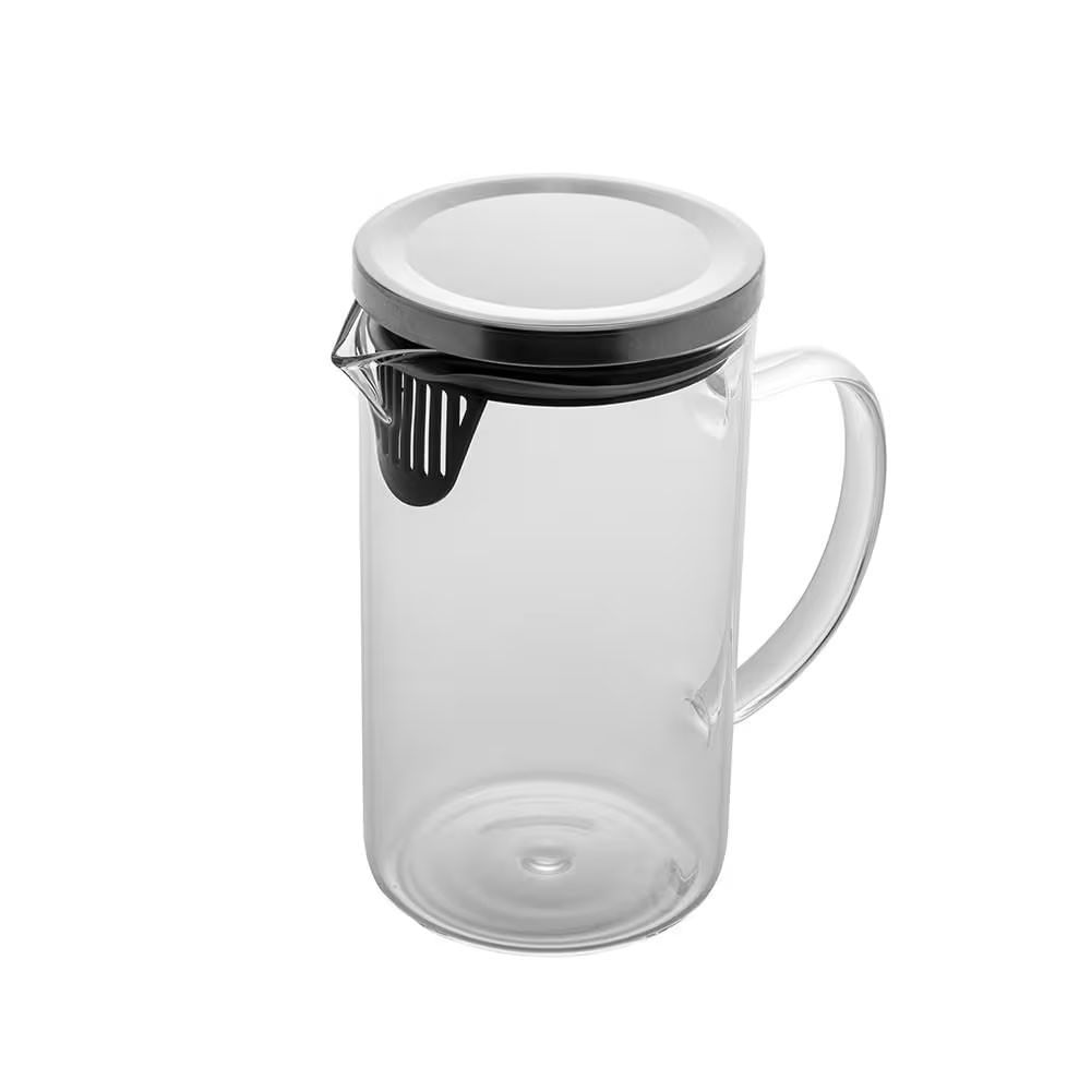 Jarra De Vidro 1l Com Tampa Borossilicato Wolff Design Alta Resistência Térmica