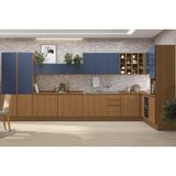 Cozinha Modulada Kappesberg Ciela Ciela 22 Peças (5aéreos+6balcões+3paneleiros+8complementos) C22p82 Canela/azul Profundo - Kappesberg