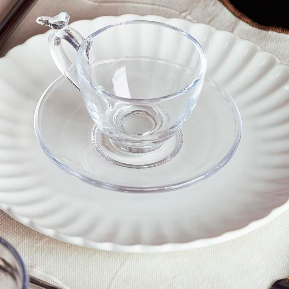 Conjunto 4 Xícaras De Chá Bird 180ml Com Pires Wolff