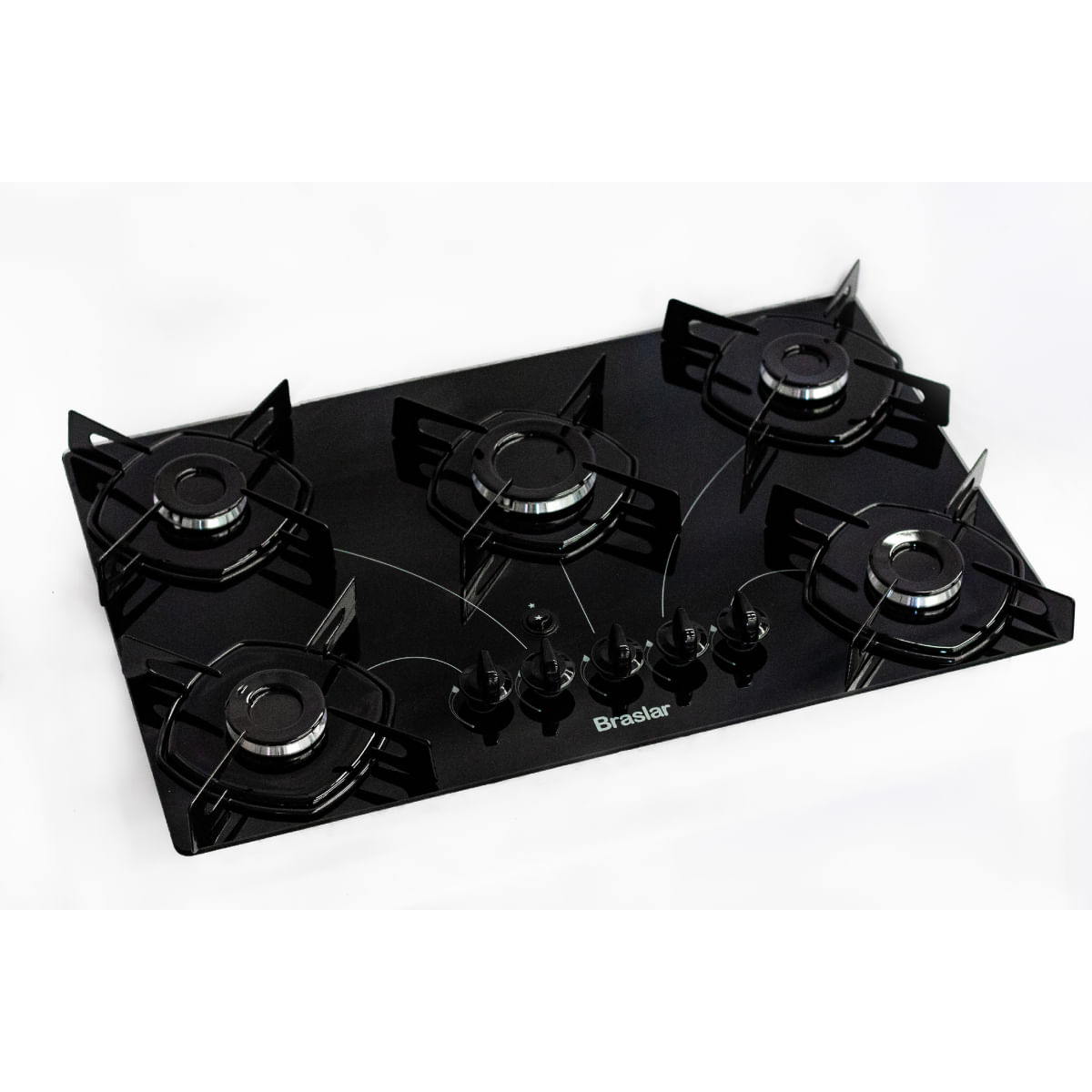 Reembalado: Cooktop 5 Bocas Braslar Pop A Gás Acendimento Automático Preto Bivolt