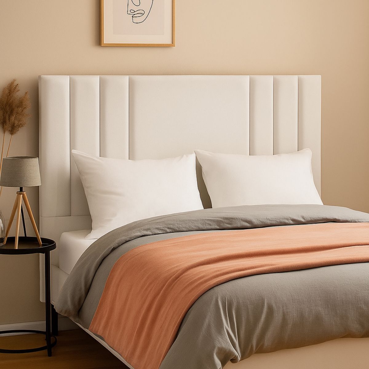 Cabeceira Suede 140 Cm Casal Moderna Frame Estofada Cama Box