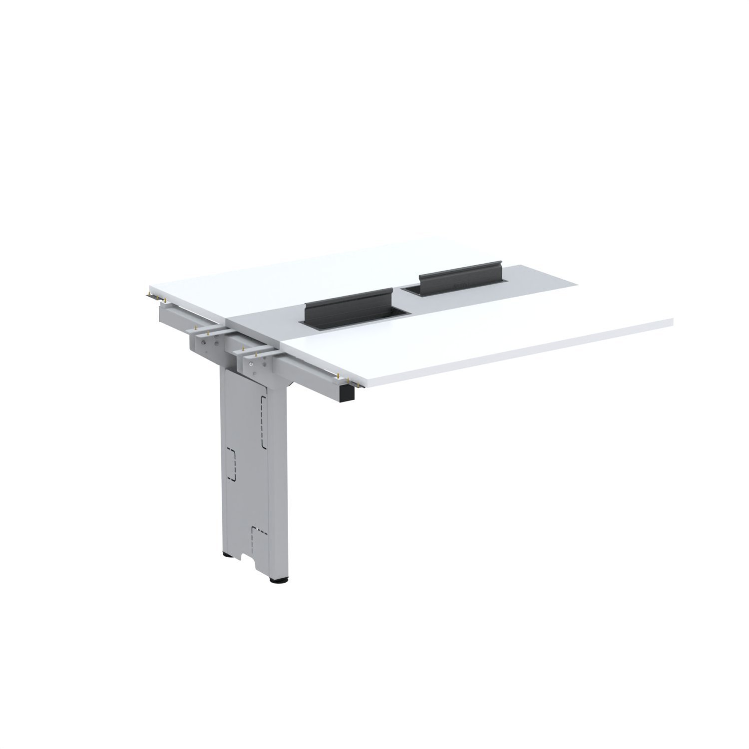 Complemento De Mesa Plataforma Para Coworking Para 2 Pessoas 130x140 Branco/cinza