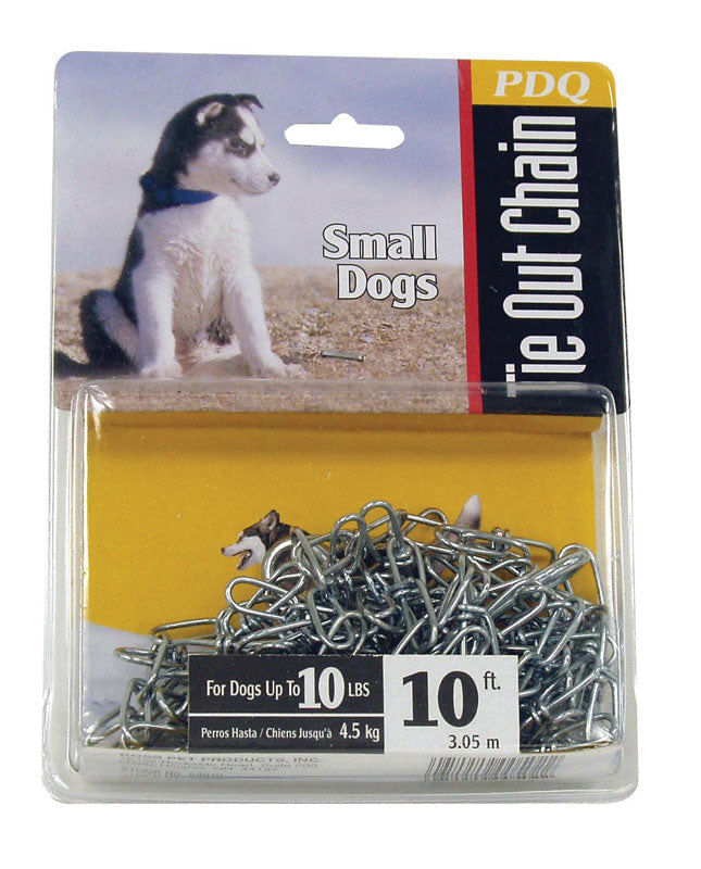 Tie Out Chain Pdq Silver Swivel Steel Para Cães Pequenos