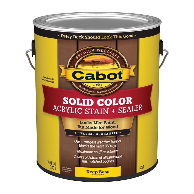 Deck Stain Cabot Solid Tintable 1807 Deep Base 3,78 L (pacote 4)