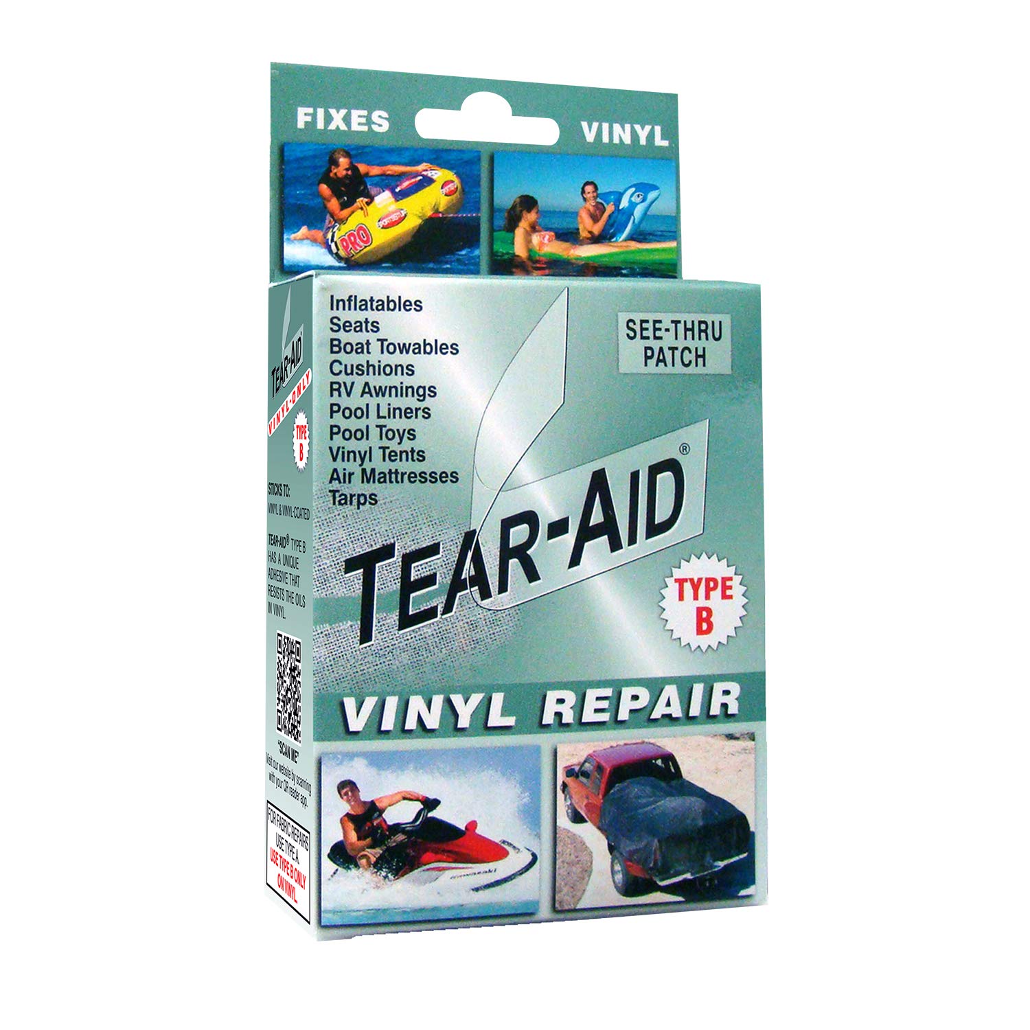 Kit De Reparo Tear-aid Vinyl Type B Clear Patch Para Vinil