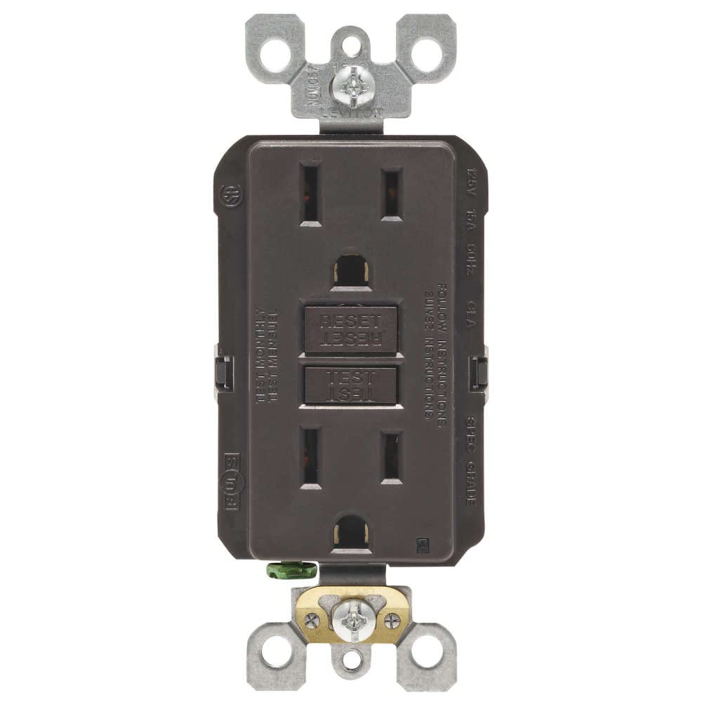 Tomada Elétrica Leviton 15a Brown Soft Gfci Safety