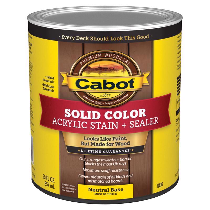 Deck Stain Cabot Solid Tintable 1806 Neutral Base 1l (pacote 4)