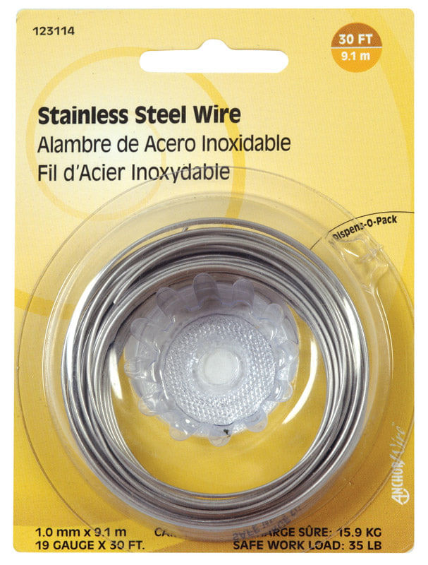 Wire Hillman 19 Ga. Aço Inoxidável De 30 Pés (9 M) - Pacote Com 10