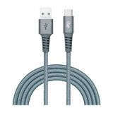 Cabo USB-C I2GO 2m 2,4A Nylon Trançado Chumbo - I2GO PRO