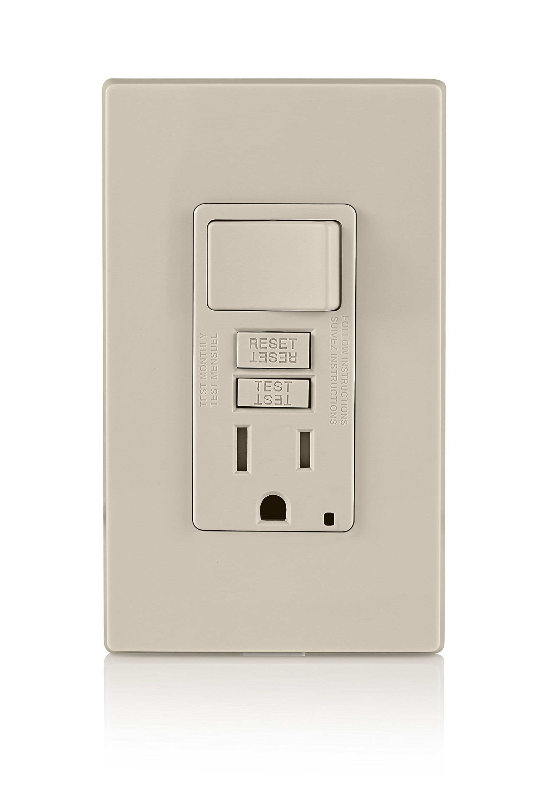 Tomada Combinada Gfci Com Interruptor Leviton Gfsw1-t 15a