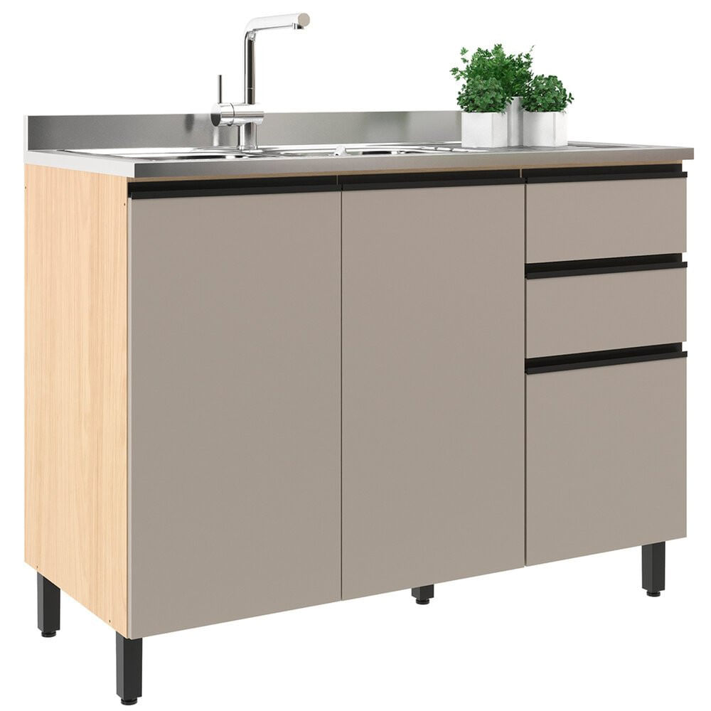 Balcão Para Pia 120 Cm Andria 5596 Móveis Sul