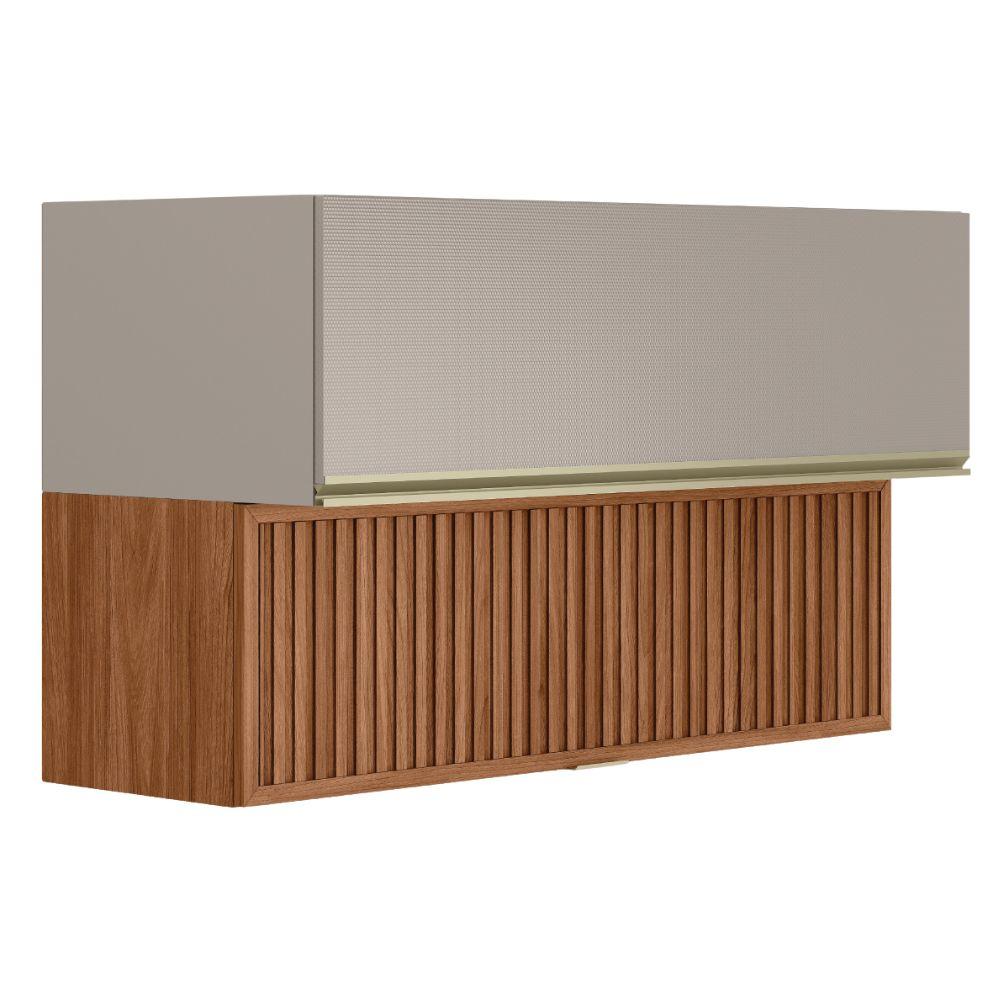 Armario Aereo Basculante Ripado 2p 120 Cm Proenca Nogueira Nude Prime Demartez