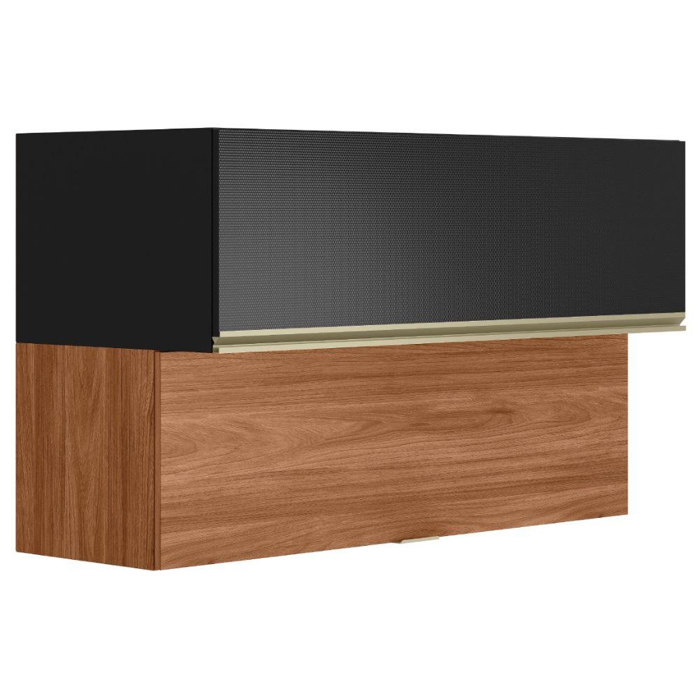 Armario Aereo Basculante 2p 120 Cm Mdf Proenca Nogueira Carbono Prime Demartez