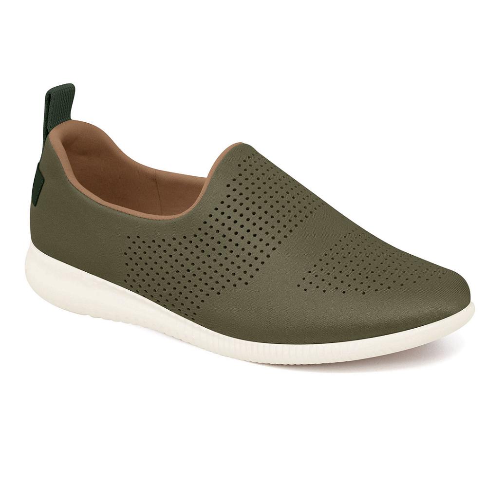 Tenis Usaflex Elastano Slip On Laser Ref Af0607010 Verde Floresta 036