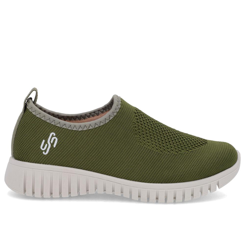 Tenis Usaflex Slip On Tricote Ref Ae2208011 Tricot Verde 036