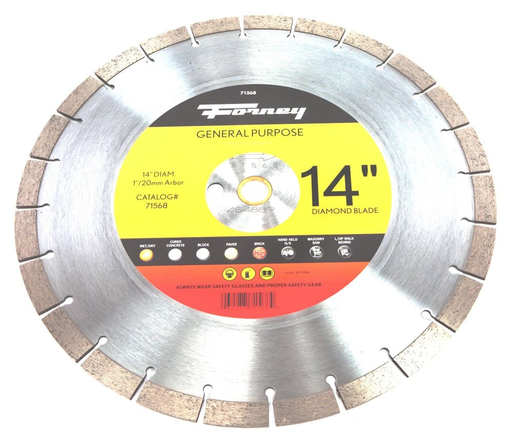 Diamond Contractor Blade Forney 71568 De 14 Polegadas Com Adaptador