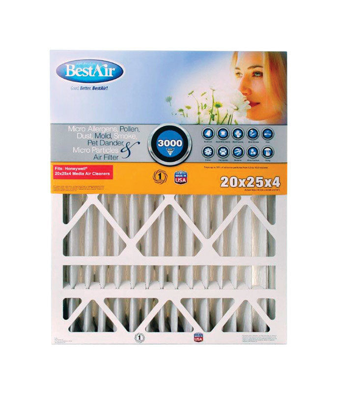 Filtro De Ar Bestair 20x25x4 Merv 13 Para Honeywell (pacote De 3)