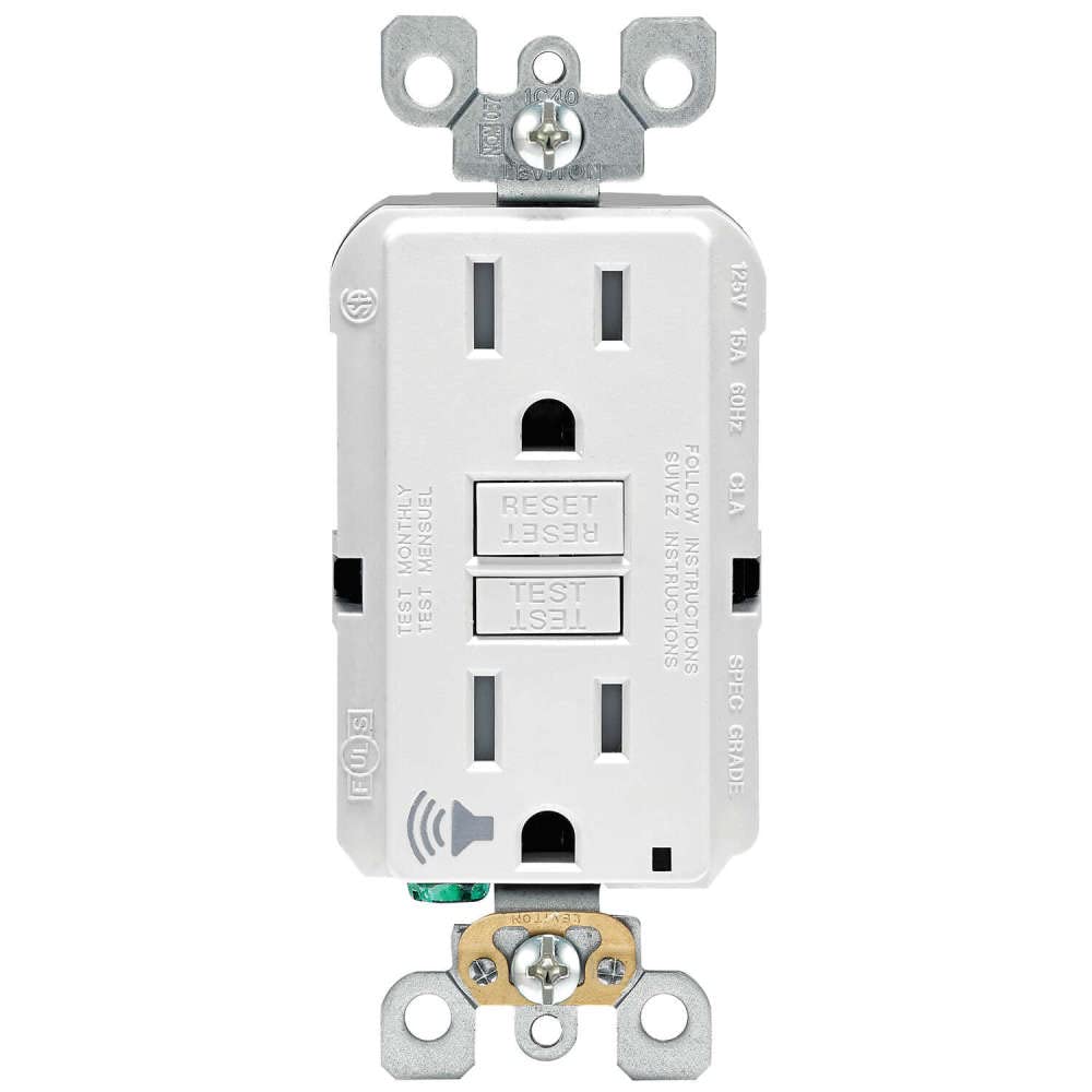 Outlet Gfci Leviton Smartlockpro 15a 125v, Autoteste Branco