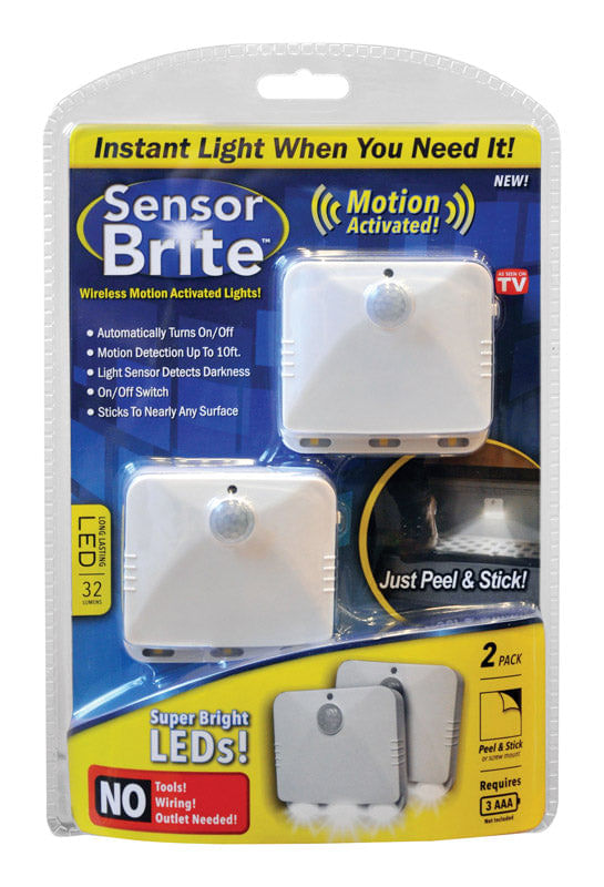 Sensor De Luz Noturna Bateria Automática Brite Led Branca 32lm