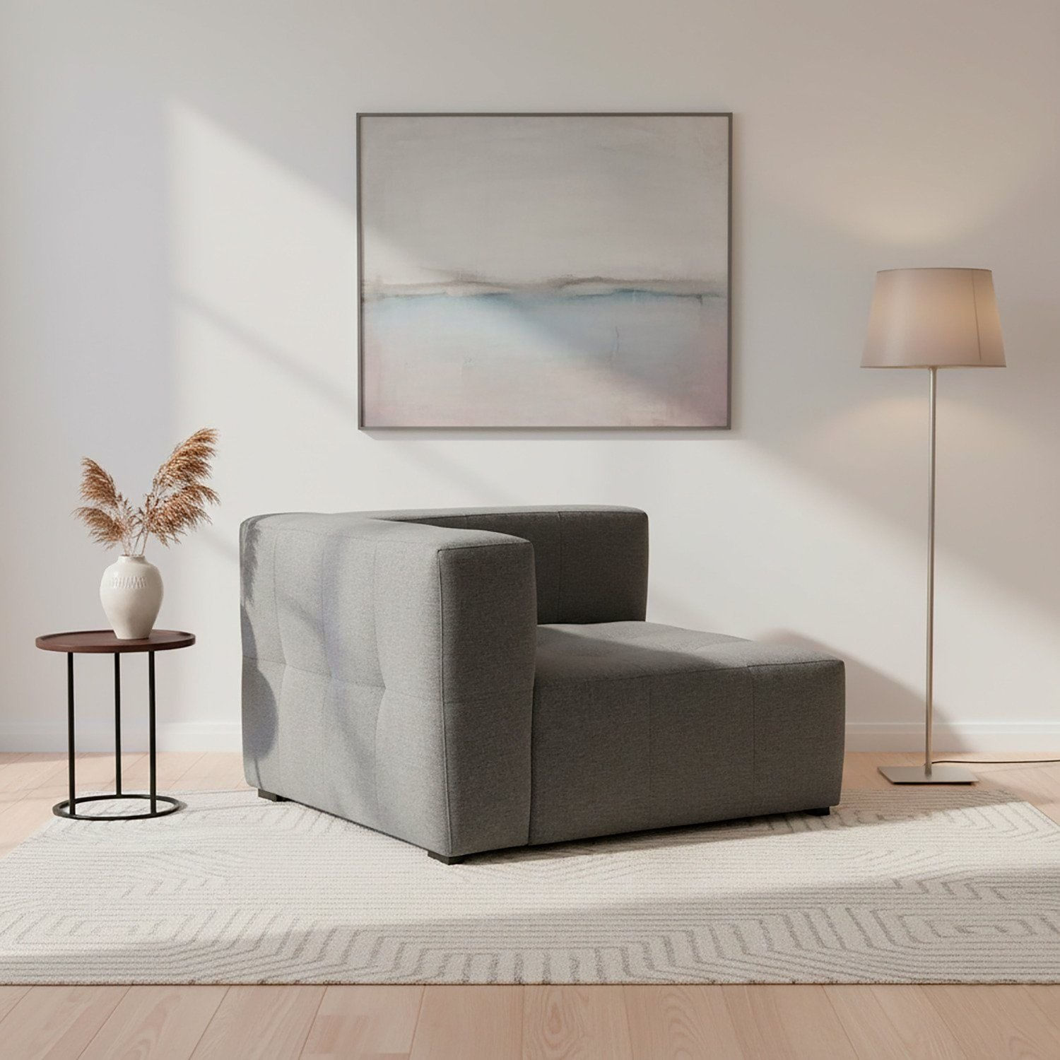 Sofá Modular De Canto Para Sala De Estar Burgos Cinza