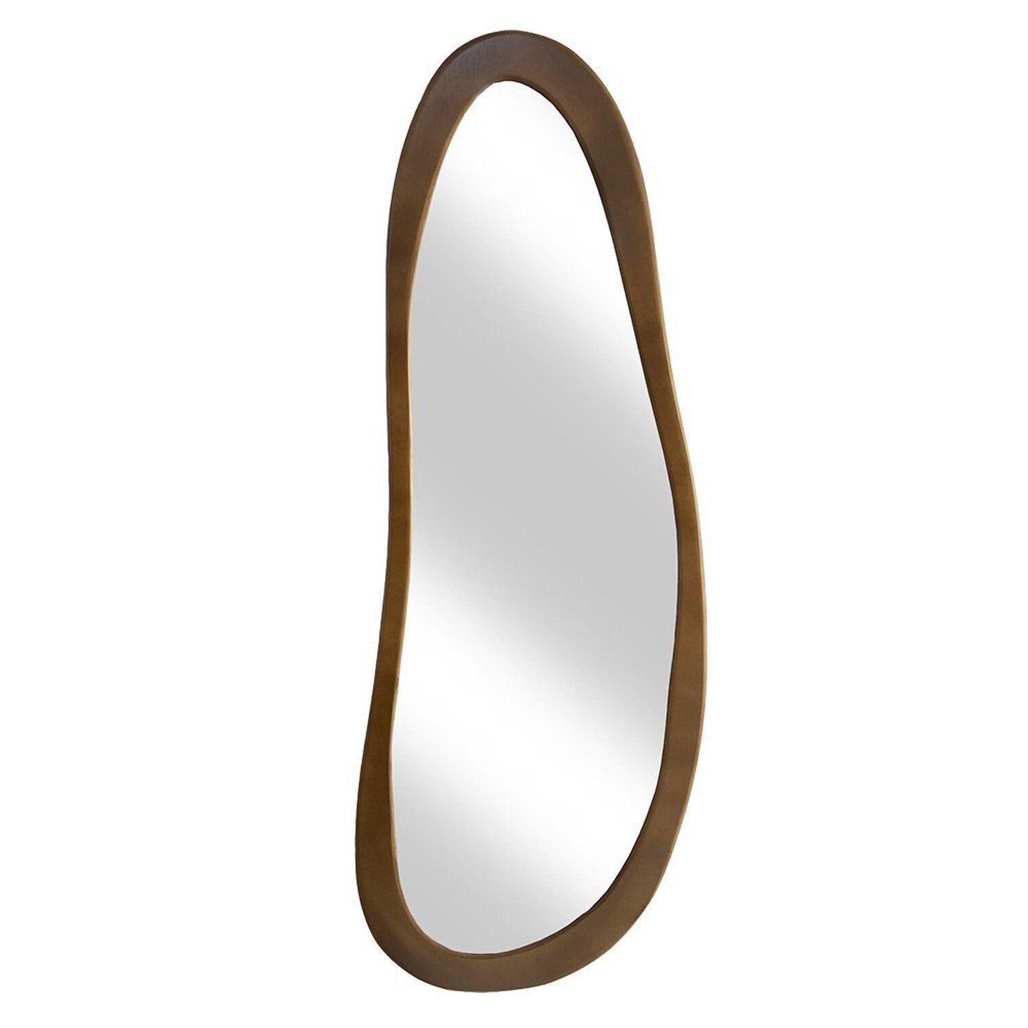 Espelho Decorativo Oval Corpo Inteiro 50x130cm Emoldurado Para Sala Cozinha Banheiro Caramelo