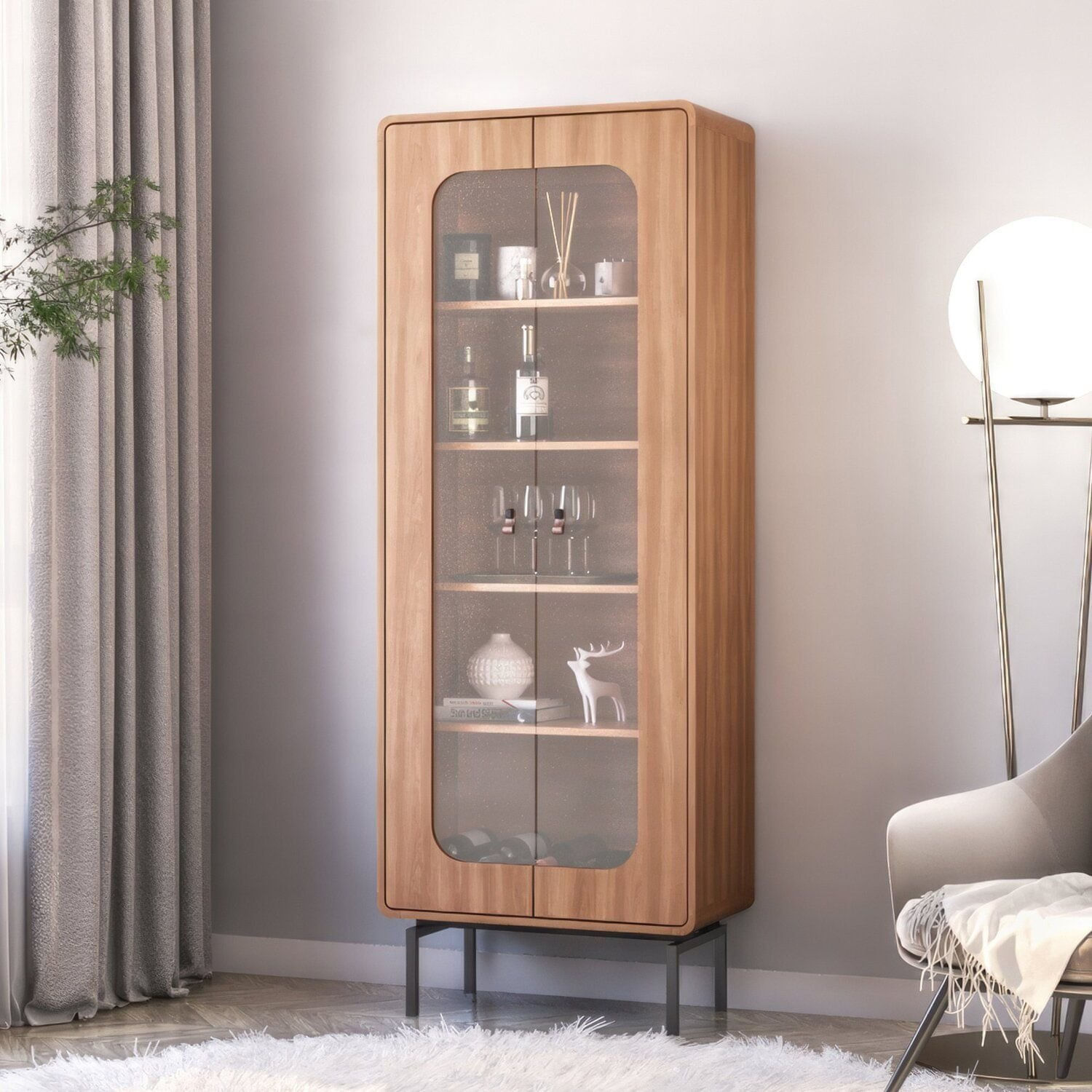 Cristaleira 2 Portas Otto Espresso Mòveis Freijó