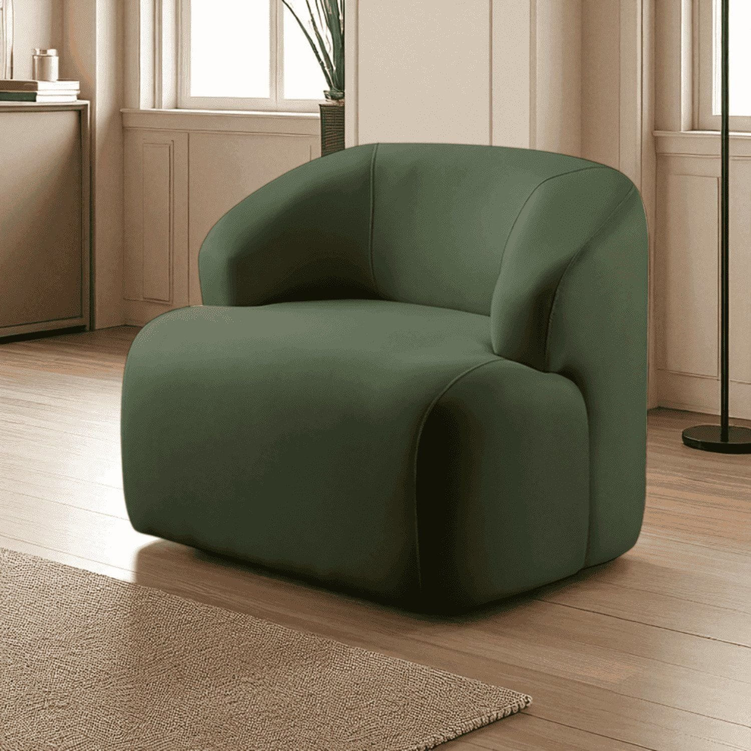 Poltrona Luxo Madeira Maciça Eucalipto Noah Verde