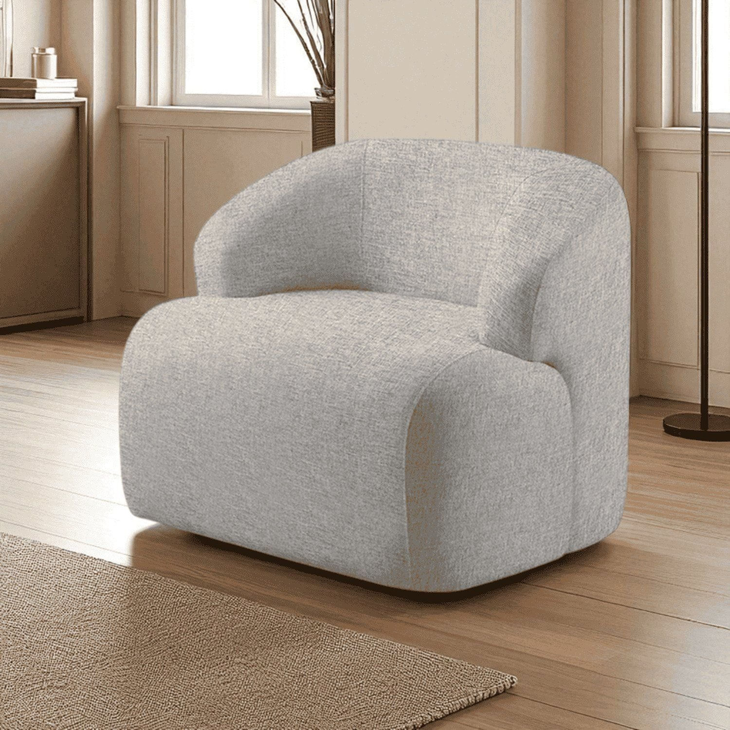 Poltrona Luxo Madeira Maciça Eucalipto Noah Cinza