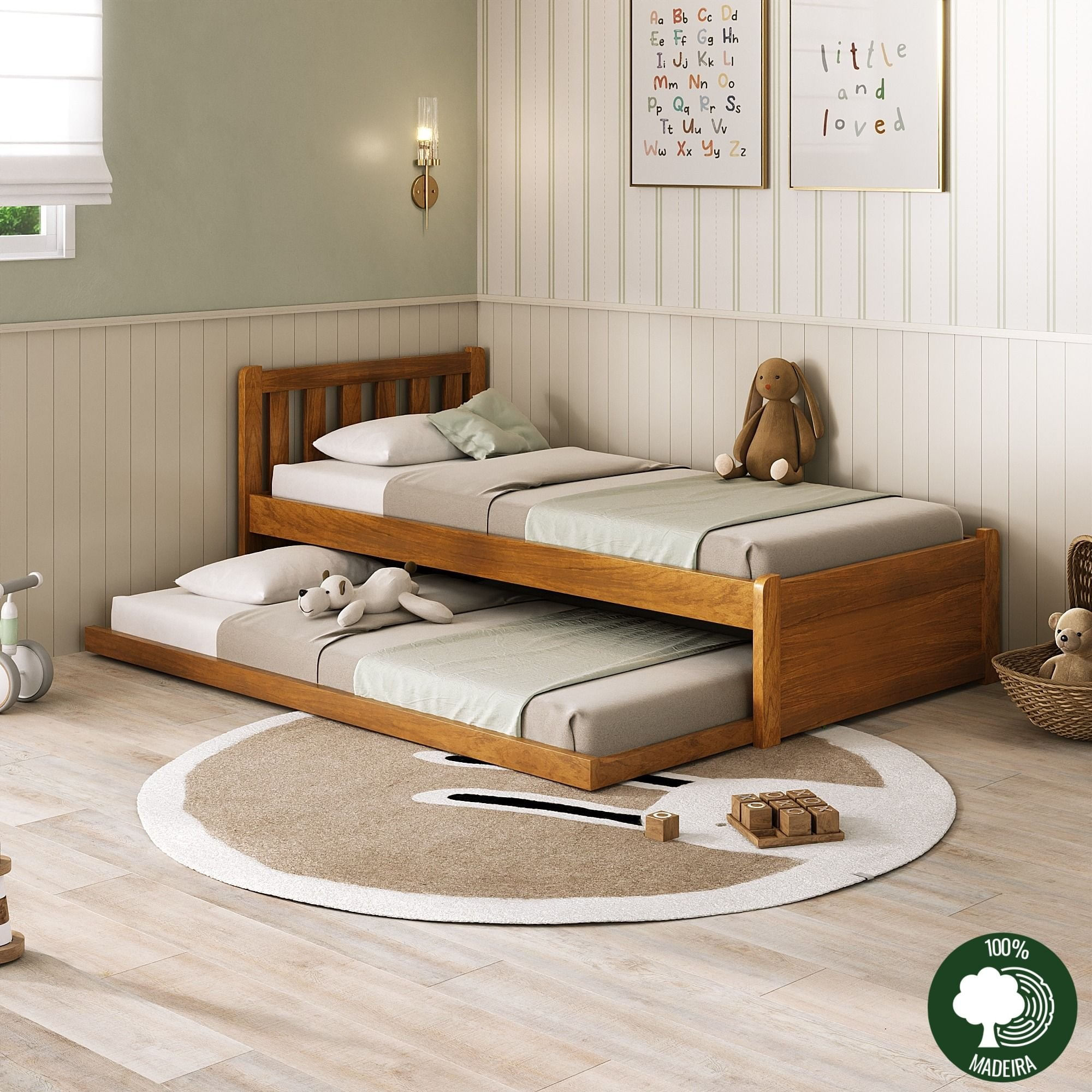 Bicama 100% Madeira Eucalipto Talinha Mogno Mel