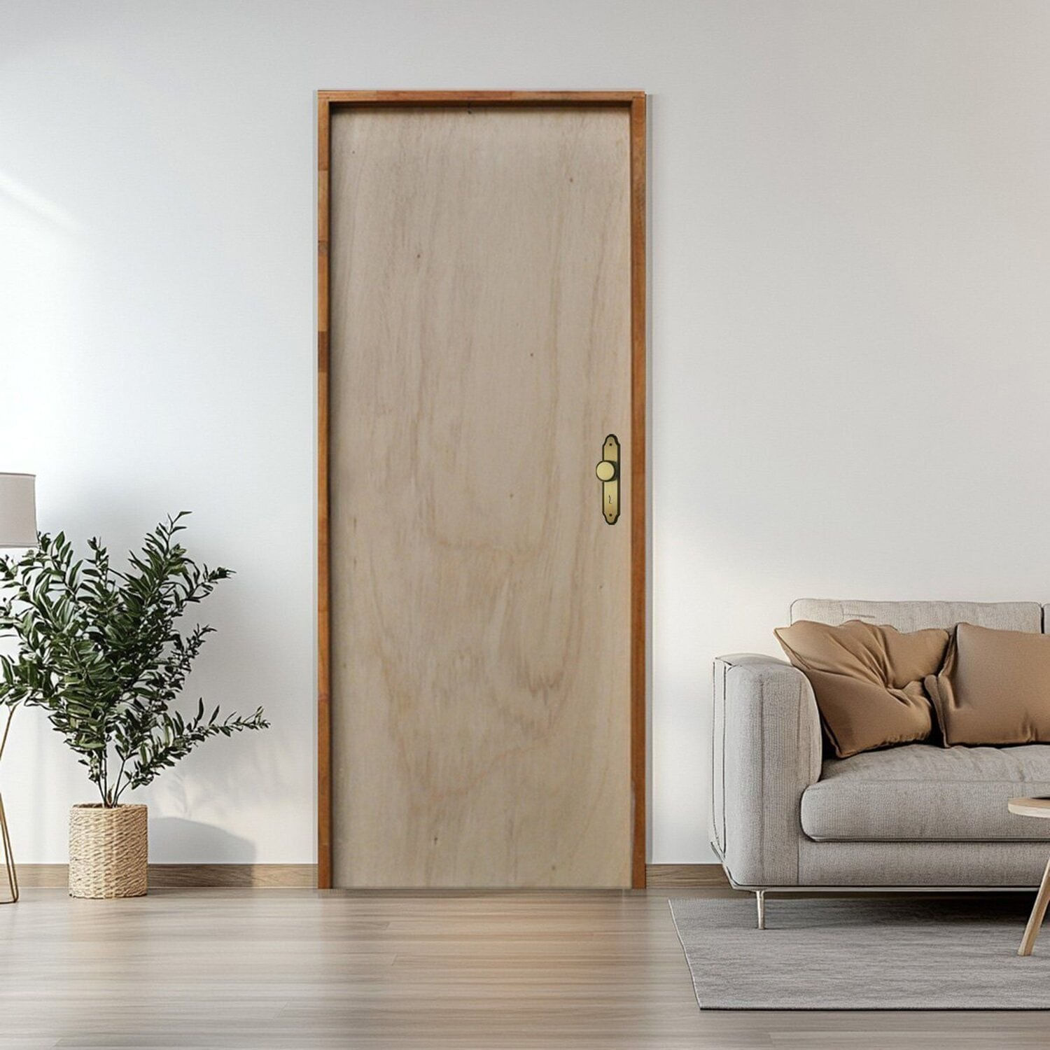 Porta Lisa Mescla Batente Ecológico 1 Fechadura 813/02 Oxidada 70 X 210cm Lado Esquerdo Rodam Mescla