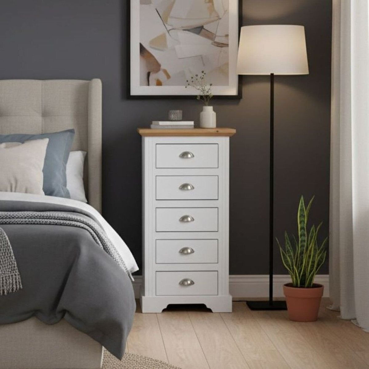 Cômoda Para Quarto 5 Gavetas Toledo Branco