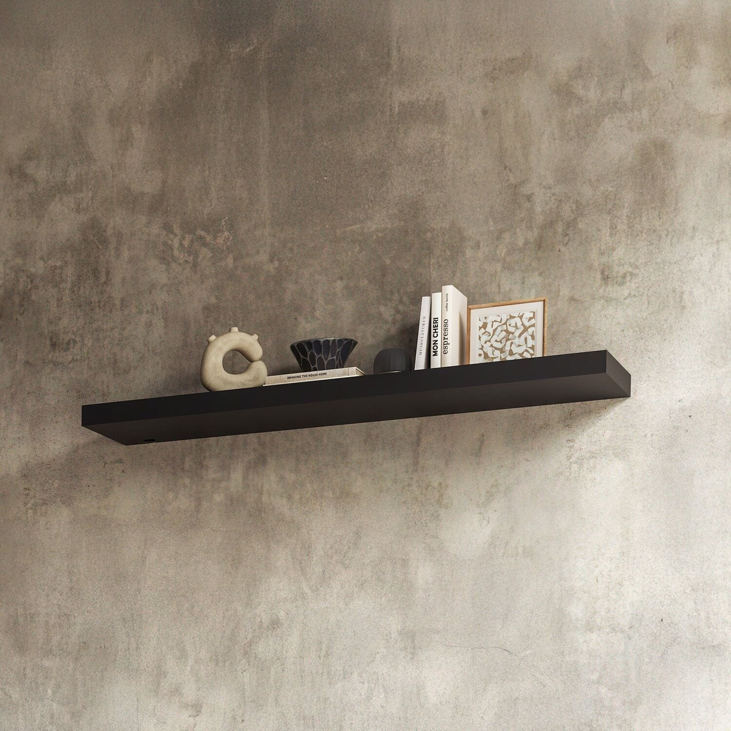 Prateleira Reta Para Sala De Estar 180cm Preto