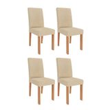 Kit 4 Cadeiras Para Sala De Jantar Estofadas Maia Cinamomo/gengibre