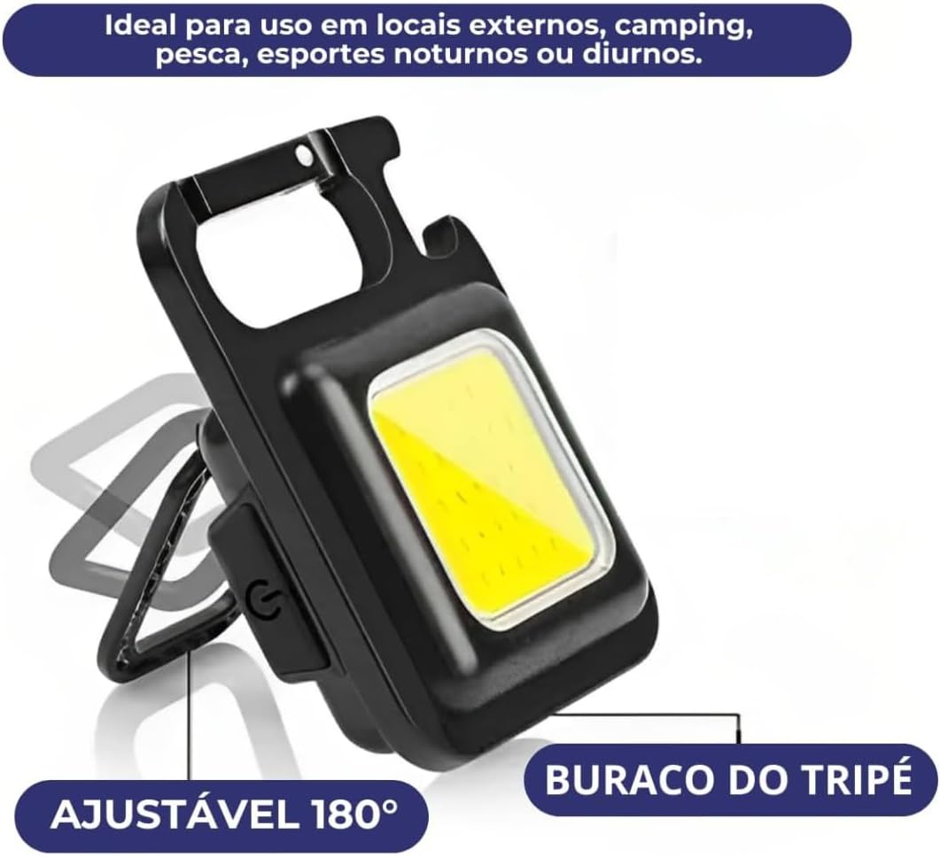 Super Mini Lanterna Refletor 800 Lúmens Led Super Potente Chaveiro Pesca Trilhas Camping Carro Casa
