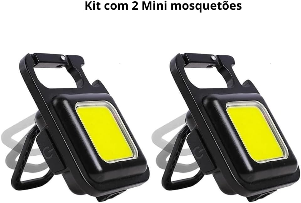 Kit 2 Super Lanternas Multifuncional Chaveiro Pingente Led Refletor Super Potente 800 Lúmens Bolso