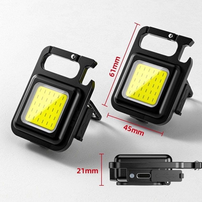 Kit 2 Super Mini Lanternas Refletor 800 Lúmens Led Super Potente Chaveiro Pesca Trilhas Camping Carro Casa