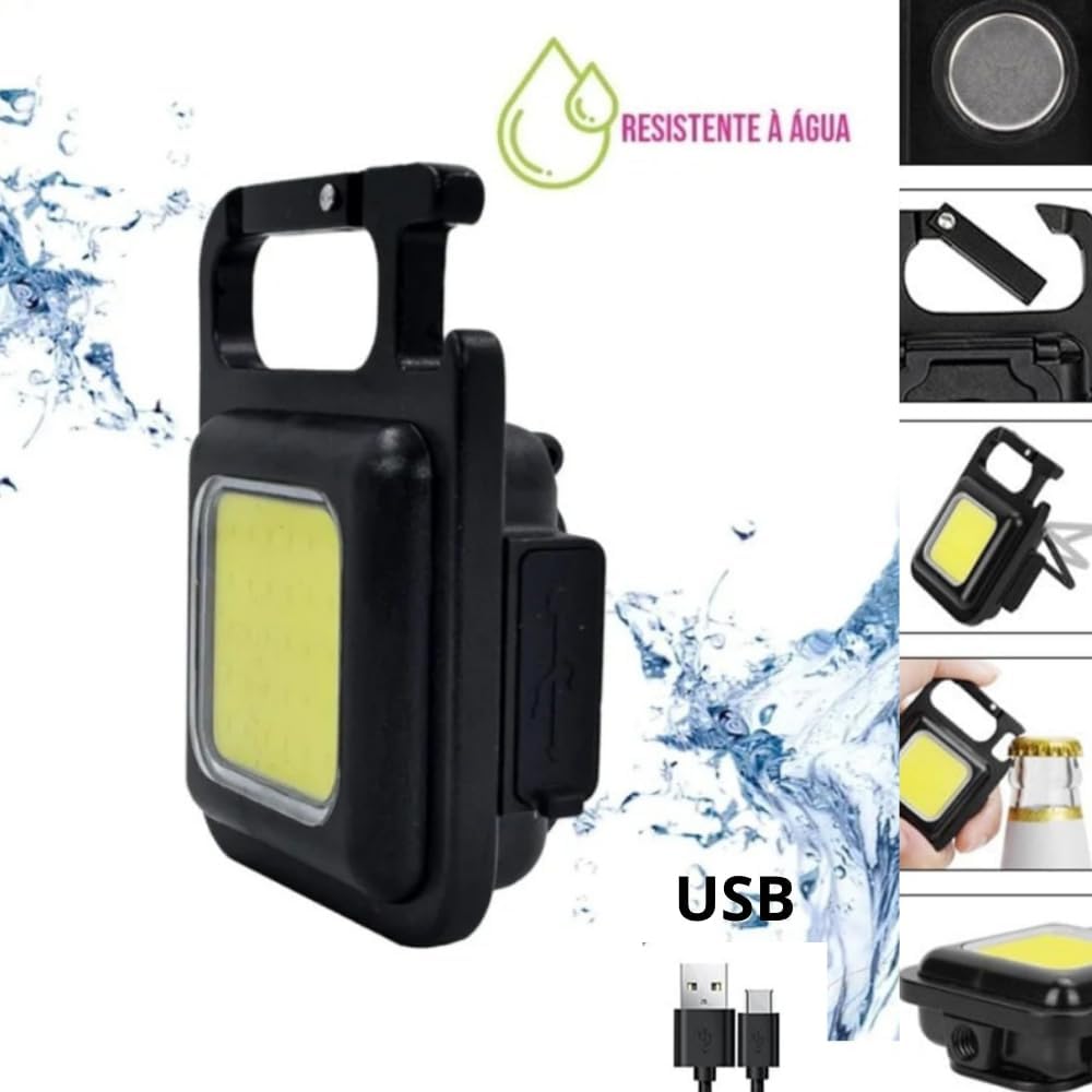 Super Lanterna Multifuncional Chaveiro Pingente Led Refletor Super Potente 800 Lúmens Bolso