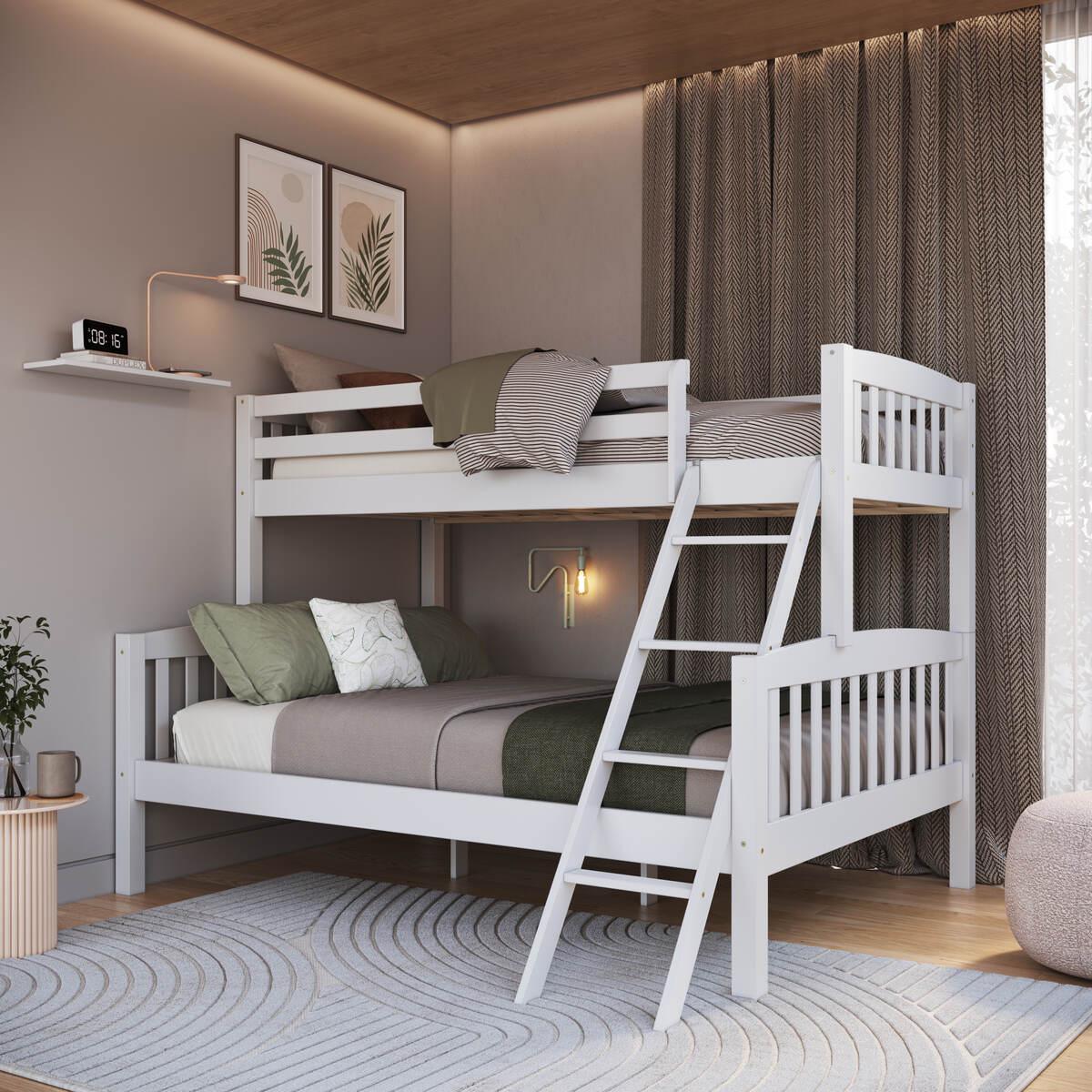 Beliche Madeira Maciça Casal Inferior Com Solteiro Superior Serena Multimóveis Cr35388 Branco