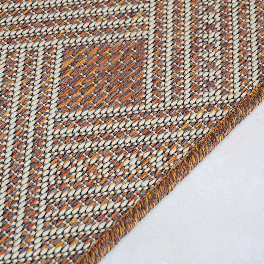 Tapete Passadeira Sisal 1,00m X 66cm Base Antiderrapante Para Corredor Cozinha Quarto Sala - Terracota - imagem 3