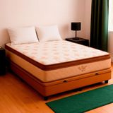 Cama Box Viúvo E Colchão Four Season Molas V-store Bege